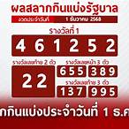 ตรวจสลากกินแบ่งรัฐบาลวันที่ 1 ธันวาคม 2561